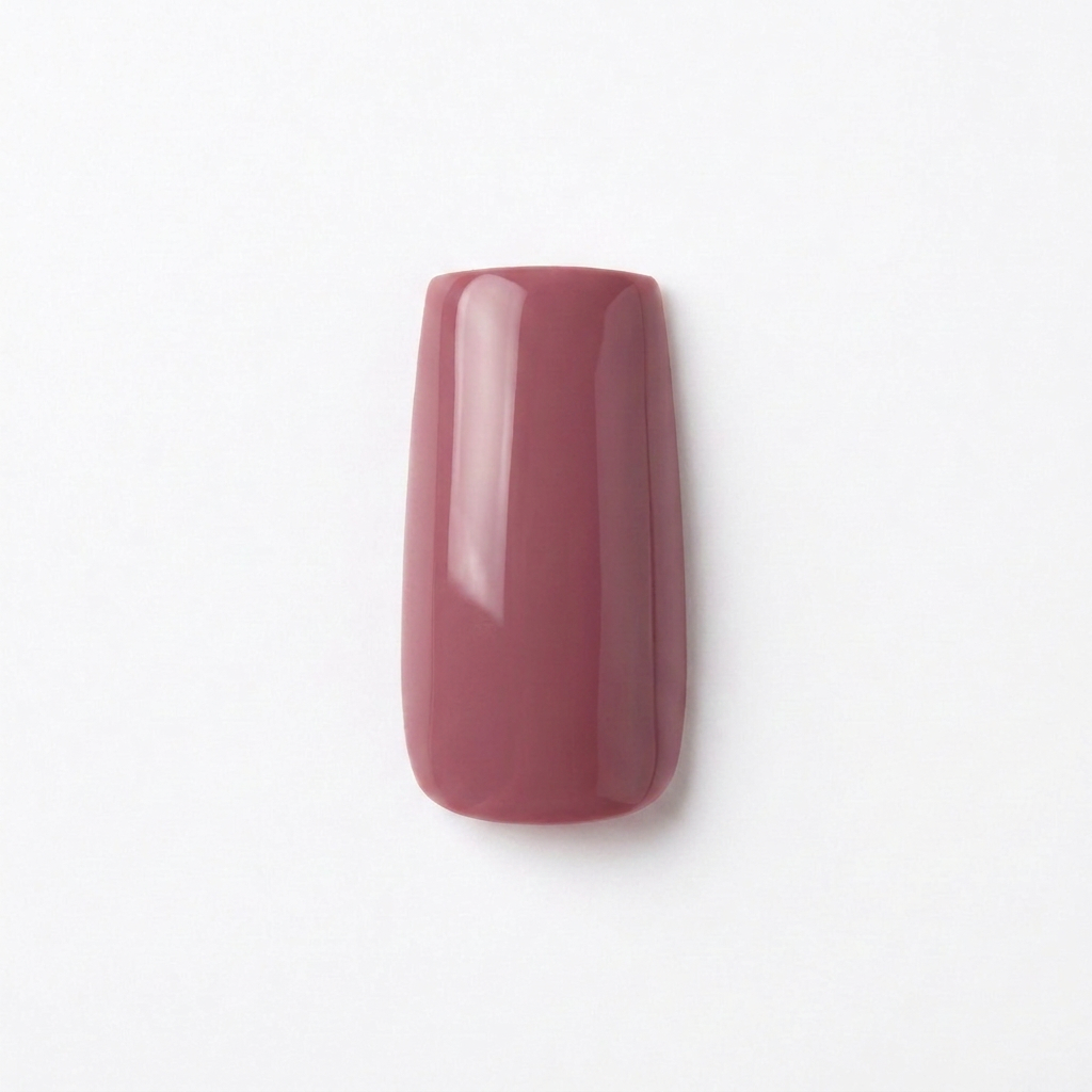 Square-shaped press-on nail in the color mauve