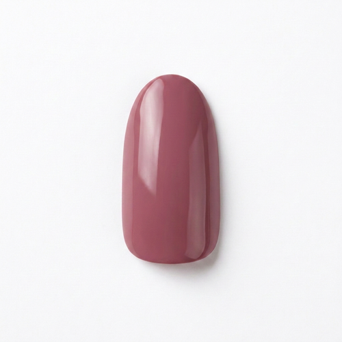 Round-shaped press-on nail in the color mauve