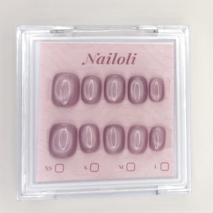 Dusty mauve set inside the closed clear Nailoli case